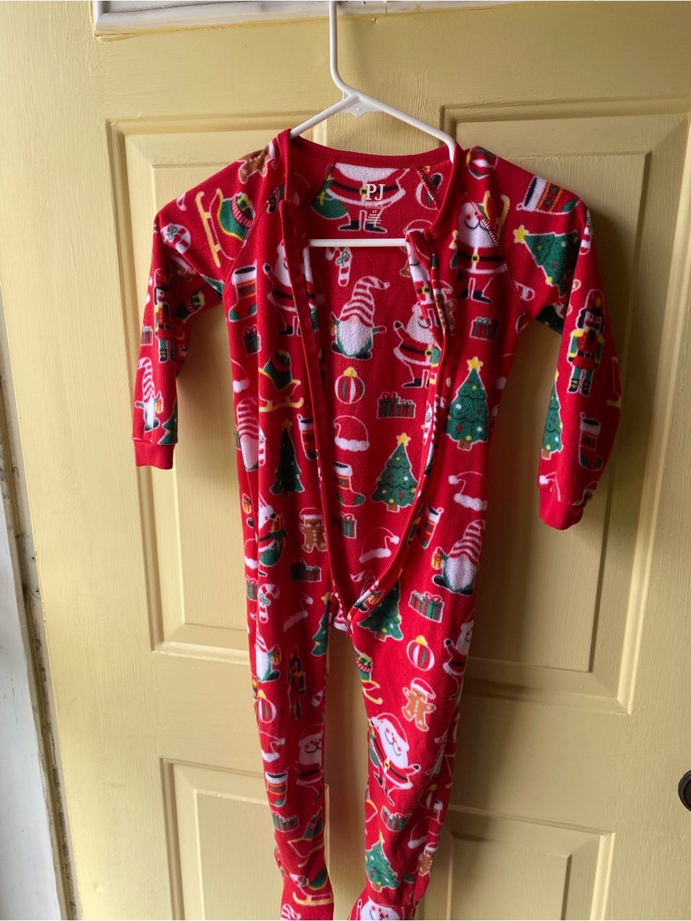 Pj place 4t Red Holiday Pajama Onesie with Festive Christmas
